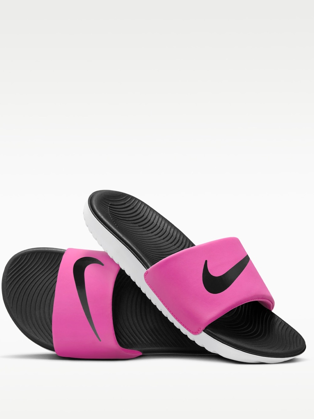 Nike Kids Slide Sandals Black and Bright Pink Size 12c